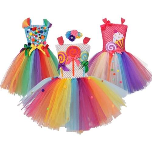 Pastel Sequins Girls Mermaid Tutu Dress Starfish Shell Under The Sea Princess Dress Costume Kids Halloween Birthday Party Dress