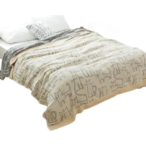 Pure Cotton Towel Quilt Bamboo Cotton Gauze Summer Air Conditioning Blanket Luxury Blanket Thin Quilted Bedspread Comfortable