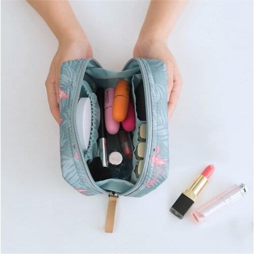 Travel Mini Lipsticks Storage Bag Flamingo Cosmetic Bags Beauty Makeup Bag Stripe Make Up Toiletry Organizer Cactus Portable bag