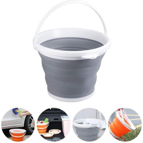 Portable 5L Bucket for Fishing Promotion Folding Bucket Car Wash Outdoor Camping Thick Silicone Fishing Supplies