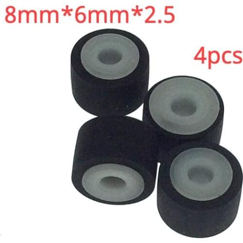 4pcs 8mm*6mm*2.5 wheel belt pulley rubber audio pressure pinch roller for vintage cassette deck tape recorder Stereo player