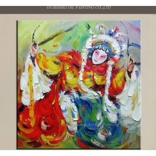 Hand Painted Chinese Opera Oil Painting Home Wall Decor Hand Comedy Character Painting On Canvas Traditional Culture Art