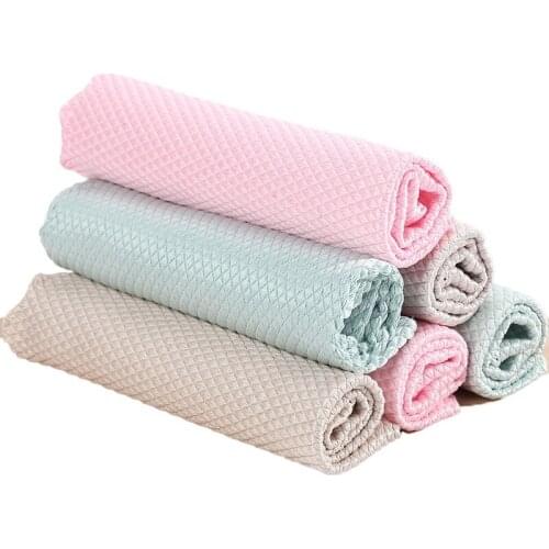 50Pcs Fish Scale Rag Does Not Leave Marks Household Cleaning Cloth Kitchen Degreasing No Marks Absorbent No Hair Towel