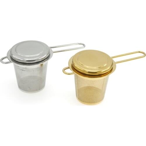 Stainless Steel Mesh Tea Infuser Reusable Tea Strainer Teapot Loose Tea Leaf Spice Filter Folding Handle Drinkware Kitchen Tool