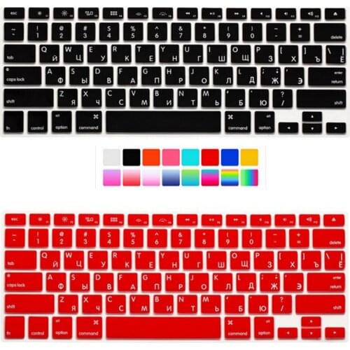 Russian Silicone US Keyboard Cover 5pcs Skin Sticker Protective FILM for Apple Macbook Pro 13 air 15 17 inch For Mac book