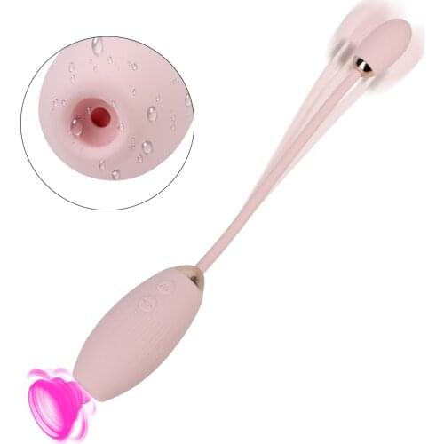 2 In 1 Sucking Vibrators Women Vaginal Ball Clitoris Sucker Nipple Massage Slim Dildos Anal Plug Masturbator Erotic Toys For Sex