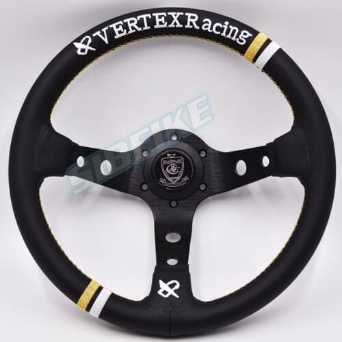 13inch Deep Corn Leather Embroidery Drift Sport Steering Wheels