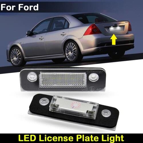 For Ford Fiesta Fusion Mondeo MK2 Car Rear White LED License Plate Light Number Plate Lamp