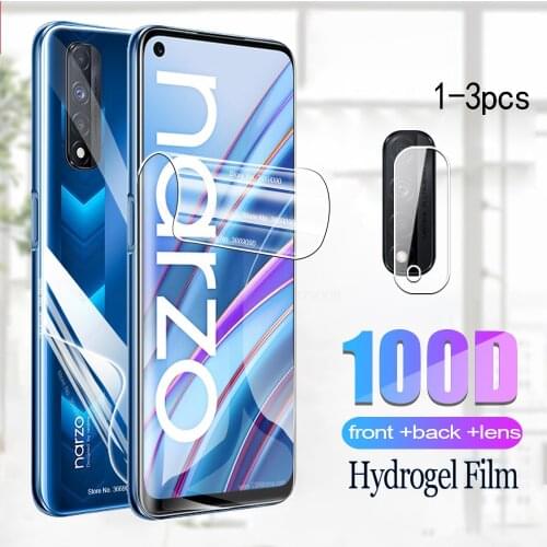 Front back hydrogel films for realme narzo 30 4g 2021 phone flim screen protector for realme narzo30 rmx2156 6.5'' camera glass
