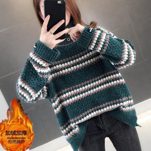 Woman Sweaters Chandails Autumn Winter Sweater Womens High Collar Loose Fashion Knitwear Womens Outer Wear