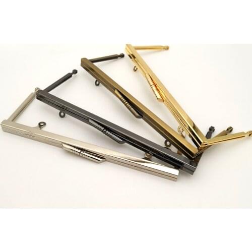 Gold Silver Antique Gold Purse Frame 8" Modern Clutch Metal Frame Pursemaking Supplies