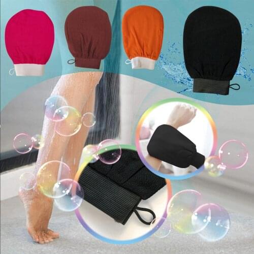 1pc Bath Glove Exfoliating Body Facial Tan Massage Mitt Removal Exfoliate Glove Towel Impurities Hanging Loop Bath Gloves