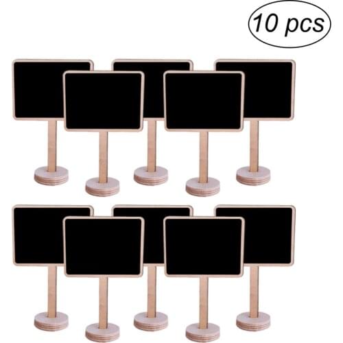 10PCS Mini Wooden Chalkboard with Stand Blackboard Sign Place Holder for Wedding Decoration