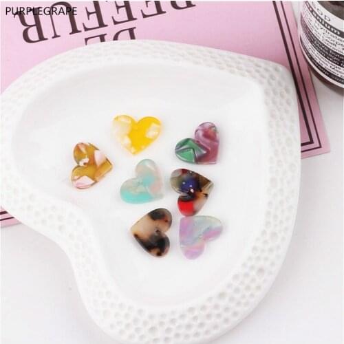 PURPLEGRAPE DIY Jewelry Accessories Japan and South Korea Harajuku Wind Acetate Love Literature Earrings Material Pendant 10 pcs