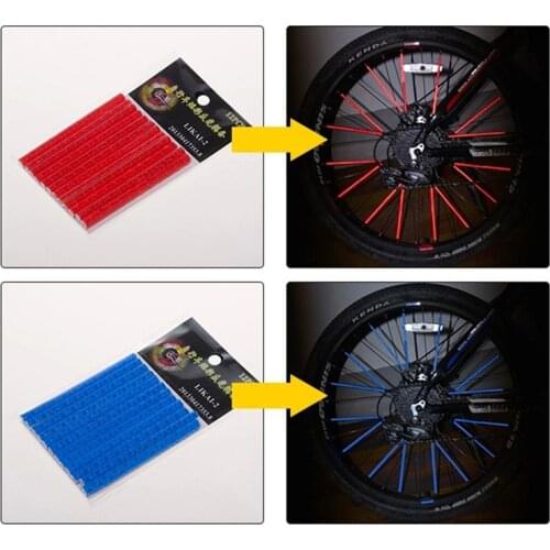 12 Pcs Bicycle Light Rim Radio Clip Light Tube Safety Warning Light Strip Safety Cycling Reflective Reflector Bike Accessories