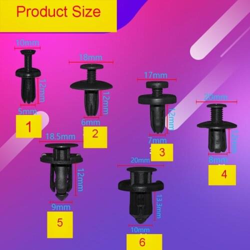 20Pcs 5mm 6mm 7mm 8mm 9mm 10mm hole car bumper plastic rivet trim car door trim panel grille clip for Nissan Toyota Corolla