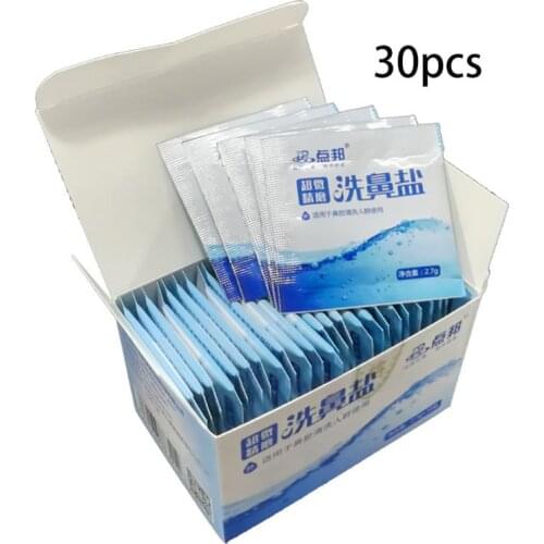 30Bag/Box Nasal Rinse Mix Salt Allergies Relief for Wash Bottle Portable Nose Irrigator Accessories
