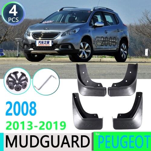 For Peugeot 2008 2013 2014 2015 2016 2017 2019 4 PCS Car Fender Mudguard Mud Flaps Guard Splash Flap Mudguards Car Accessories