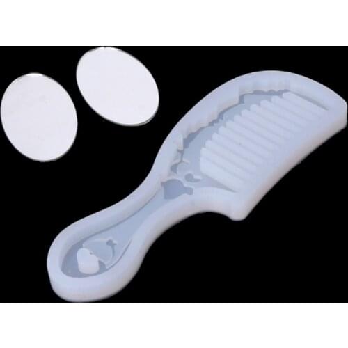 4 Styles DIY Comb Mirror Resin Molds Kit Mirror Hair Comb Craft Silicone Molds X4YA