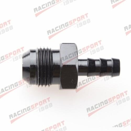AN-8 8AN AN8 To 10mm Barb Straight Fitting Fuel Line Aluminum Alloy Black