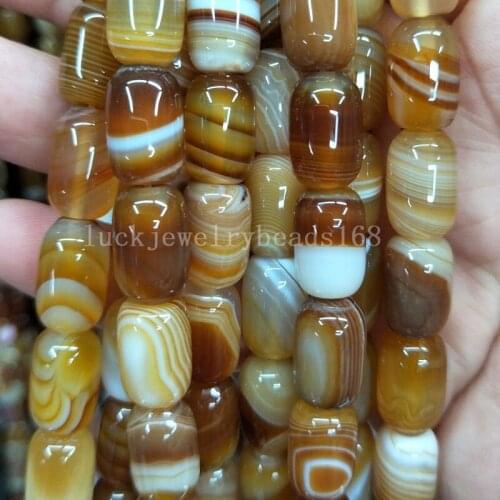 Free shipping Women Fashion Jewelry 8x12mm Onyx Carnelian Bucket Women Men Spacers Art Loose Beads 15.5" FG7909