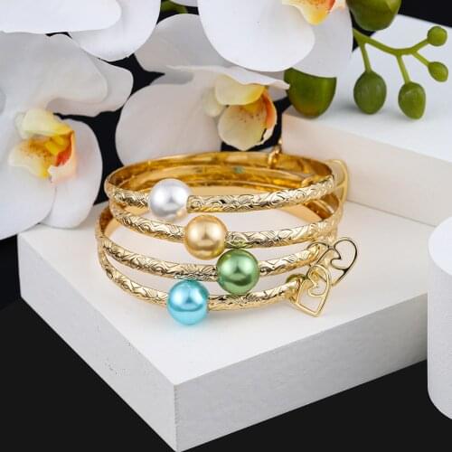Cring Coco Hawaiian Bangle Bracelet Pearl Heart Charm Bracelets Summer Beach Jewelry Grey New Woman 2021 for Women Gift Style