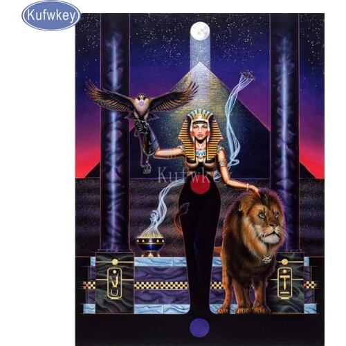 Egyptian Queen diamond painting Cross Stitch 5d diamond embroidery lion diamond picture of Rhinestone mosaic photo wall decor