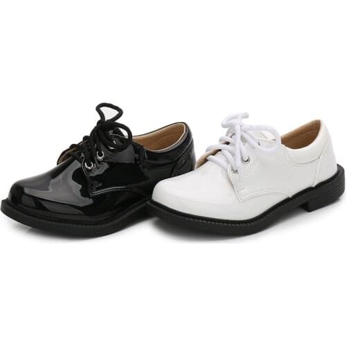 Boys Leather Shoes Black Patent Leather Single Shoes British Style 2020 New Elementary Flower Girl Shoe Boys Children Shoes 4rd