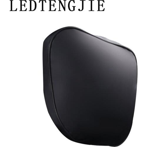 LEDTENGJIE Car Universal Backrest Accessories Pillow Leather Memory Foam Car Headrest Lumbar Seat Support Cushion