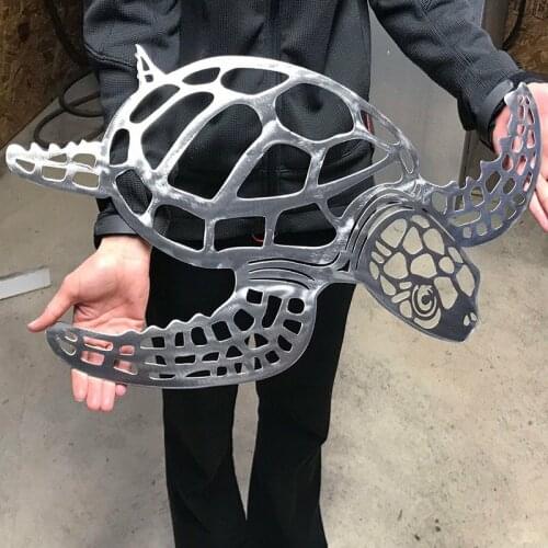 Metal Sea Turtle Ornament Beach Theme Decor Wall Art Decorations Wall Hanging for Indoor Livingroom DO