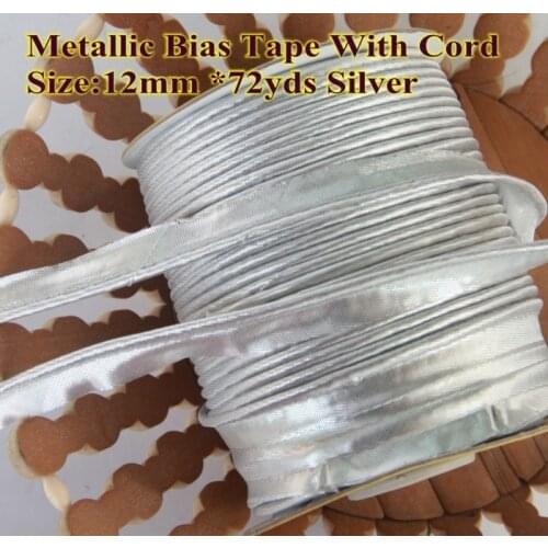 Polyester Satin Bias Cord Tape Flange Piping Trim Binding Covered Insertion Tap Upholstery 12mm,1/2" 72 yard