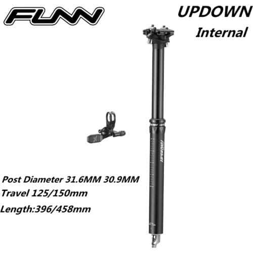 FUNN UPDOWN MTB Mountain Bike Alloy 7050 30.9MM 31.6MM 125MM 150MM Travel Outer Internal Cable Bicycle Dropper Post