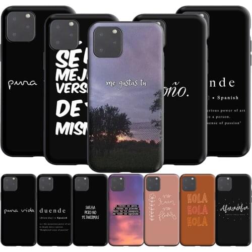 Spanish Quotes Words Letter Silicone Case for Apple iPhone 13 12 Mini 11 Pro XS X XR Max 8 7 6S 6 Plus SE 5S