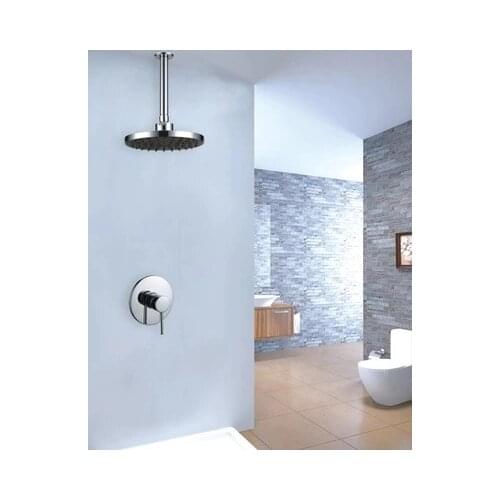 Vidric Solid Brass black/Chrome Bathroom Concealed Shower set 8" Rainfall Shower Head Shower Arm Set Shower Diverter Mixer Valve