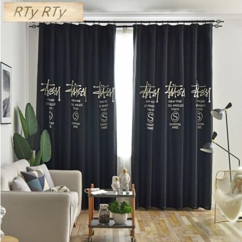 Modern style curtains Custom Embroidered net red bedroom living room shading and thickening balcony childrens room curtains