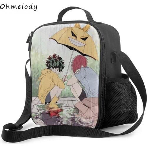My Hero Academia Anime Boys Girls Lunch Bags Straps Crossbody Lunch Bags Cooler Insualtion Bag for School Work Picnic