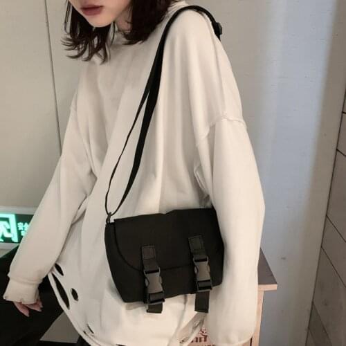 Fashion Canvas Flap messenger bag Unisex Solid Hasp Shoulder Bags purse phone bag simple school bag