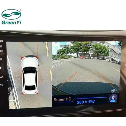 GreenYi 1080P 2D 360 Degree Bird View Panorama System With 4 CCTV Cameras , Car Parking Surround View Video Recorder DVR Monitor