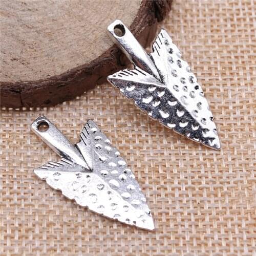 WYSIWYG 5pcs 32x16mm Pendant Bow Arrow Charm Pendants For Jewelry Making 2 Colors Arrowhead Pendants