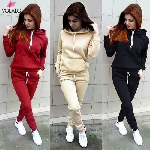Womens Tracksuit Hoodies 2 Piece Set Sweatshirt + Pants Women Sport Suit Spring And Autumn Sportswear