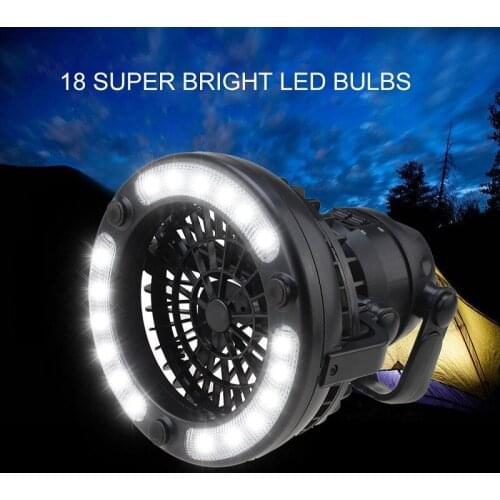 18LED Tent Fan Light Camping Hiking Gear Equipment Outdoor Portable Ceiling Lamp for camping hiking fishing No battery