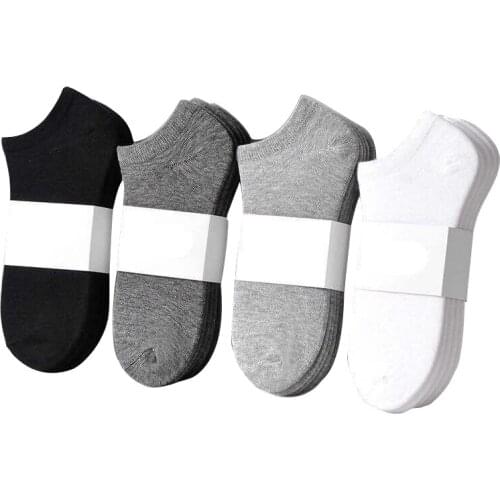20pcs = 10 Pairs Women Socks Breathable Sports socks Solid Color Boat socks Comfortable Cotton Ankle Socks White Black