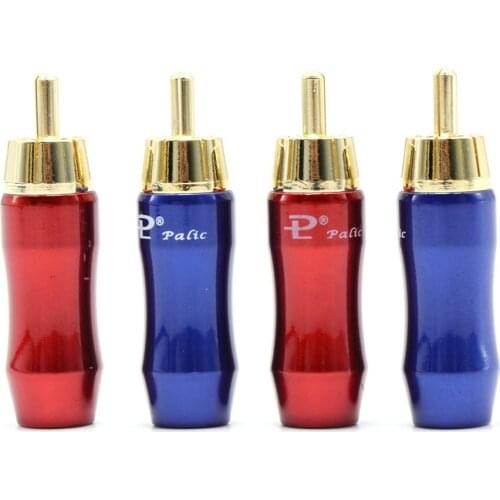 4Pcs pailiccs brass gold plated rca plug ,signal line connector plug,hifi accessory adapter jack with plug