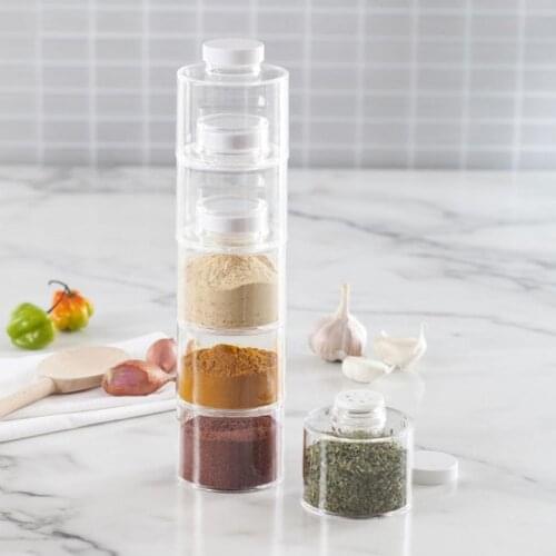 6Pcs/Set Spice Jar Pepper Shaker Box Spice Tower Herb & Spice Tool Seasoning Can