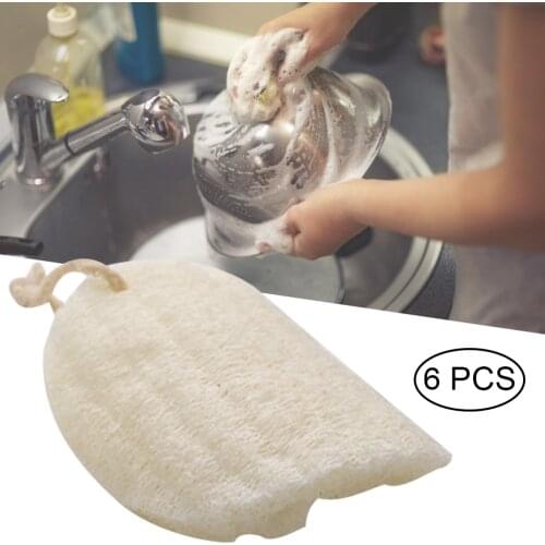 Natural Loofah Bath Shower Sponge Dishwashing Sponge Body Scrubber Exfoliator Washing Pad for Bathroom Kitchen