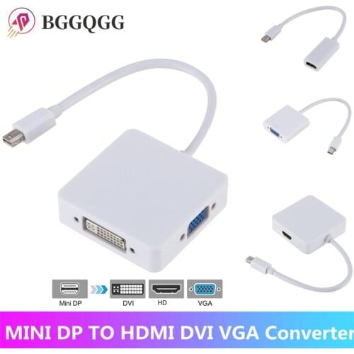 3 in 1 Mini DP DisplayPort to HDMI-compatible VGA DVI Adapter Mini DP Cable Converter for MacBook Pro Air Mini DisplayPort Cable