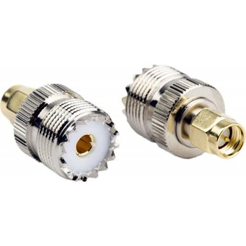 100PCS SO239 UHF Female Jack to SMA Male Plug RF Adapter Connector