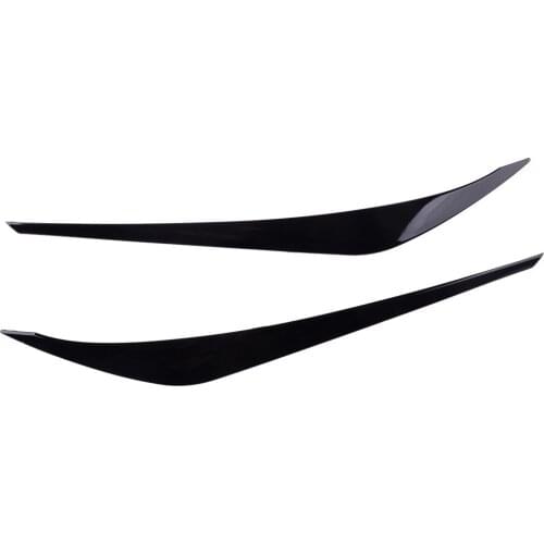 Beler 2Pcs/Set Car Front Headlight Lamp Eyelid Eyebrow Cover Trim Fit For Hyundai Elantra 2017 2018 ABS Glossy Black