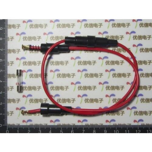 Free shipping 10pcs 5*20mm fuse holder with line/fuse holder,line length 22CM