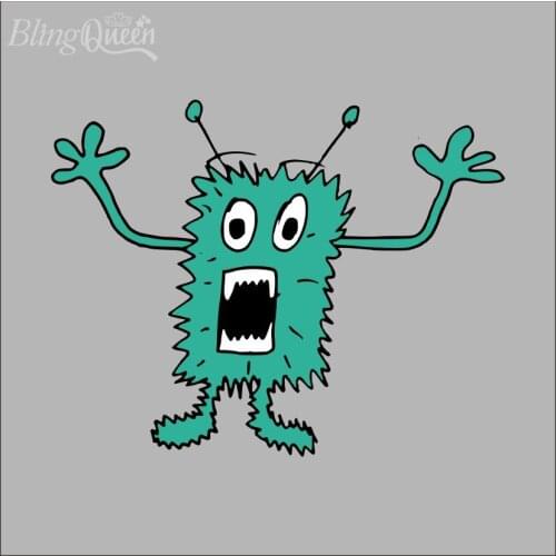 BlingQueen 12PCS/LOT Korean Iron On PU Printing Vinyl Transfers Patches DIY Washable Thermal Clothes Sticker Cute Cartoon Design